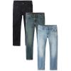 imageThe Childrens Place Boys Multipack Basic Stretch Straight Leg JeansAged IndigoLight WashDark Rinse 3pack