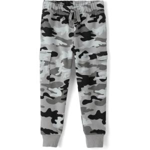imageThe Childrens Place Boys Active Fleece Jogger PantsBlack Grey Camo