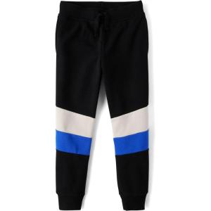 imageThe Childrens Place Boys Active Fleece Jogger PantsBlack Striped