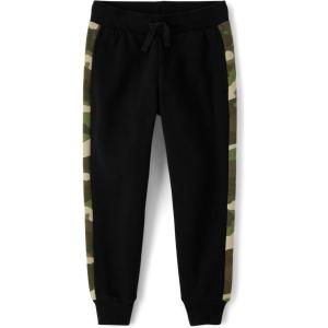 imageThe Childrens Place Boys Active Fleece Jogger PantsBlackCamo