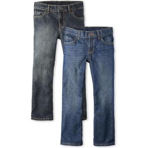 imageThe Childrens Place Boys Multipack Basic Bootcut JeansDark JupiterDustbowl Wash 2pack