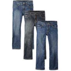 imageThe Childrens Place Boys Multipack Basic Bootcut JeansDark JupiterDustbowl WashMed Indigo 3pack