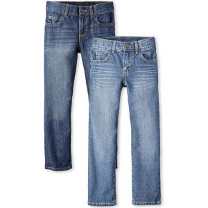 imageThe Childrens Place Boys Multipack Basic Straight Leg JeansCarbon WashDark Juptier 2pack