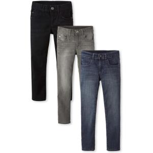 imageThe Childrens Place Boys Multipack Basic Stretch Super Skinny JeansBlack WashDark Gray WashVintage Wash 3pack