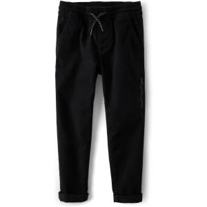 imageThe Childrens Place Boys Pull On Pants with Roll Cuff HemBlack