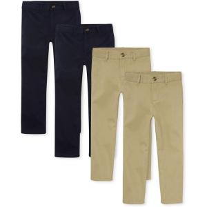 imageThe Childrens Place Boys Stretch Chino PantsFlaxNew Navy 4pack
