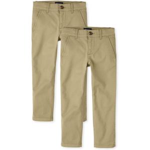 imageThe Childrens Place Boys Stretch Skinny Chino PantsFlax 2pack