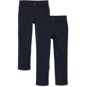 imageThe Childrens Place Boys Stretch Skinny Chino PantsNew Navy 2pack