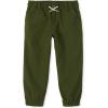 imageThe Childrens Place Girls Woven Stretch Pull on Jogger PantsDark Ivy