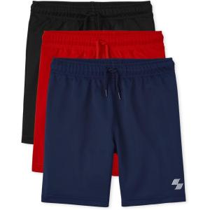 imageThe Childrens Place Boys Athletic Basketball ShortsBlack  Red  Navy