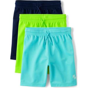 imageThe Childrens Place Boys Athletic Basketball ShortsSolid Color 3pack