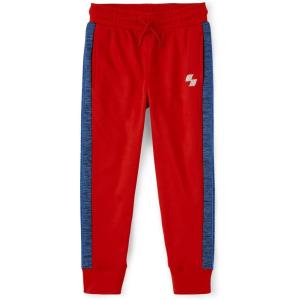 imageThe Childrens Place Boys Fleece Knit Performance Jogger PantsRed Orange