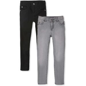 imageThe Childrens Place Boys Multipack Basic Stretch Skinny JeansBlack WashDove Gray Wash 2pack