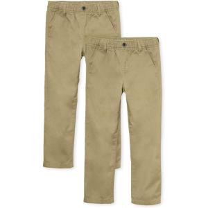 imageThe Childrens Place Boys Pull On Chino PantsFlax 2pack