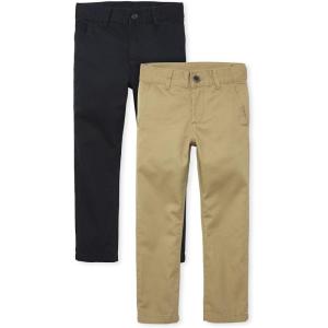 imageThe Childrens Place Boys Skinny Chino PantsFlaxNew Navy 2pack