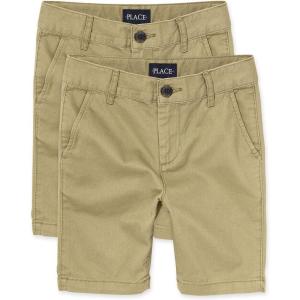 imageThe Childrens Place Boys Stretch Chino ShortsFlax 2pack