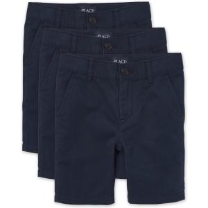 imageThe Childrens Place Boys Stretch Chino ShortsNew Navy 3pack