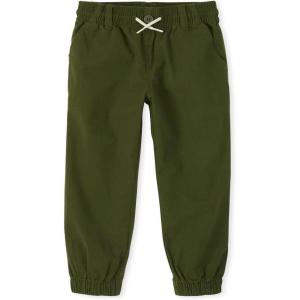 imageThe Childrens Place Girls Woven Stretch Pull on Jogger PantsDark Ivy