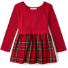 imageThe Childrens Place Baby Girls and Toddler Long Sleeve Casual DressesClassic Red Plaid