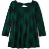 imageThe Childrens Place Baby Girls and Toddler Long Sleeve Casual DressesGreen Plaid