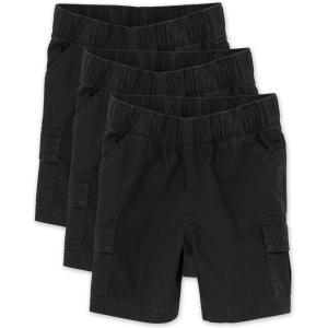 imageThe Childrens Place Baby Boys Pull On Cargo ShortsBlack 3pack