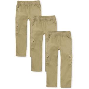 imageThe Childrens Place Boys Pull on Cargo PantsFlax 3pack
