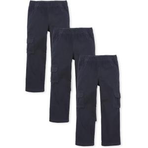 imageThe Childrens Place Boys Pull on Cargo PantsNew Navy 3pack