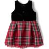 imageThe Childrens Place Baby Girls and Toddler Sleeveless Dressy DressesClassic Red Plaid Velour