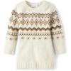 imageThe Childrens Place Baby Girls and Toddler Long Sleeve Sweater DressCinnamon Fairisle
