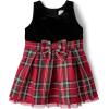 imageThe Childrens Place Baby Girls and Toddler Sleeveless Dressy DressesClassic Red Plaid Velour