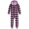 imageThe Childrens Place Girls Long Sleeve Fleece Zip Up One Piece PajamaLilac Luster