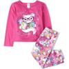 imageThe Childrens Place Girls Long Sleeve Top and Pants 2 Piece Pajama SetCat Reading