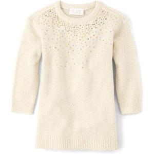 imageThe Childrens Place Baby Girls and Toddler Long Sleeve Sweater DressBeaded White Daisy