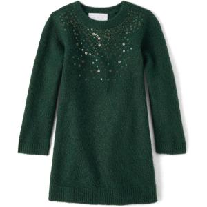 imageThe Childrens Place Baby Girls and Toddler Long Sleeve Sweater DressForest Green
