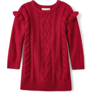 imageThe Childrens Place Baby Girls and Toddler Long Sleeve Sweater DressRed Cable Knit