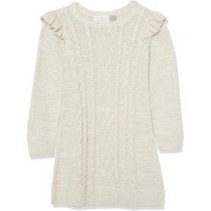 imageThe Childrens Place Baby Girls and Toddler Long Sleeve Sweater DressWhite Cable Knit