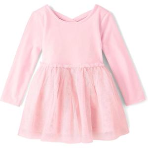imageThe Childrens Place Baby Girls and Toddler Long Sleeve Tutu DressRose Mist