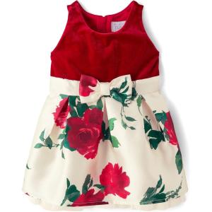 imageThe Childrens Place Baby Girls and Toddler Sleeveless Dressy DressesRed White Floral