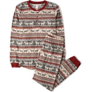 imageThe Childrens Place Baby Toddler 2 Piece Family Matching Thermal Pajamas SetsWinter Fairisle