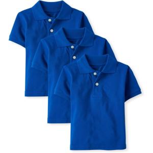 imageThe Childrens Place Baby Boys Short Sleeve Pique PoloRenew Blue 3pack