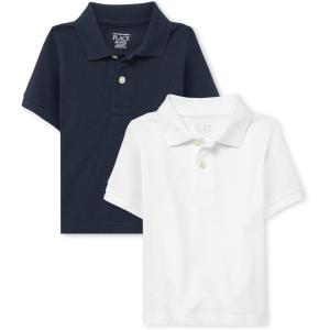 imageThe Childrens Place Baby Boys Short Sleeve Pique PoloTidalWhite 2pack