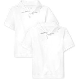imageThe Childrens Place Baby Boys Short Sleeve Pique PoloWhite 2pack