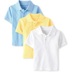 imageThe Childrens Place Baby Boys Short Sleeve Pique PoloYellowWhiteBrook 3pack