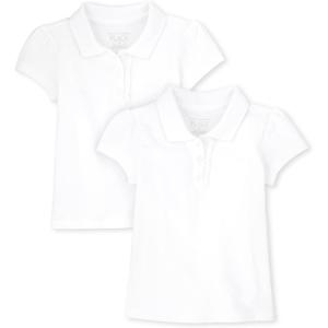 imageThe Childrens Place Baby Girls and Toddler Girls Short Sleeve Ruffle Pique Polo White 3T
