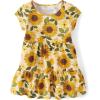 imageThe Childrens Place Baby Girls and Toddler Short Sleeve Everyday DressesSunflower Tiered