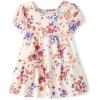 imageThe Childrens Place Baby Girls and Toddler Short Sleeve Everyday DressesWhite Daisy Puff Sleeve