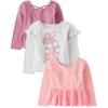 imageThe Childrens Place Baby Toddler Girls Long Sleeve Fashion Top MultisBallet ShoesMauvePink 3pack