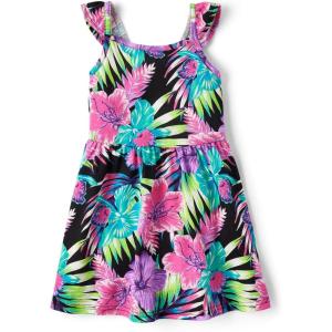 imageThe Childrens Place Baby Girls and Toddler Short Sleeve Everyday DressesBlack Tropical