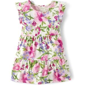 imageThe Childrens Place Baby Girls and Toddler Short Sleeve Everyday DressesJasmine Floral