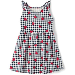 imageThe Childrens Place Baby Girls and Toddler Short Sleeve Everyday DressesStrawberry Gingham